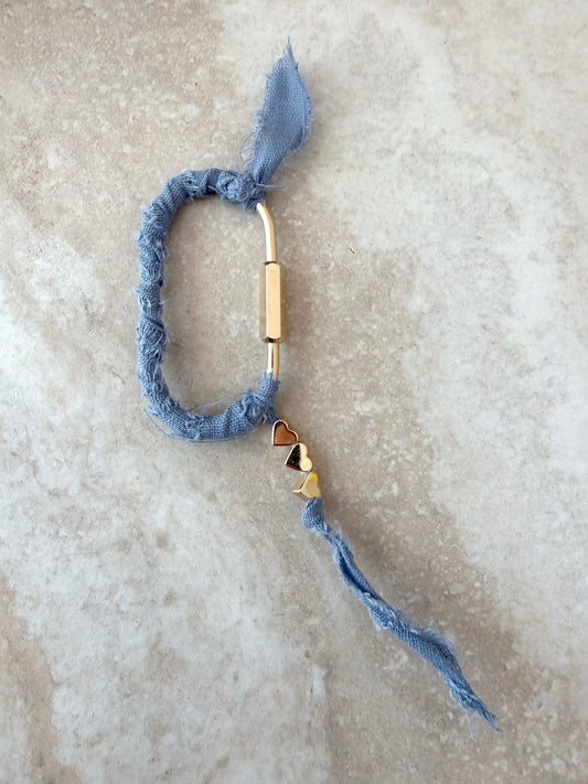 Dusty Blue Shell & Fish Carabiner Keychain