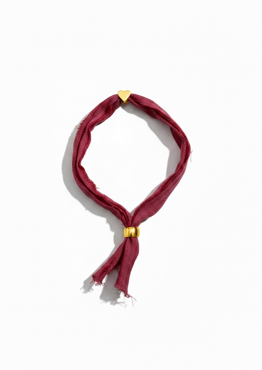 Crimson Heart Silk Kids Bracelet
