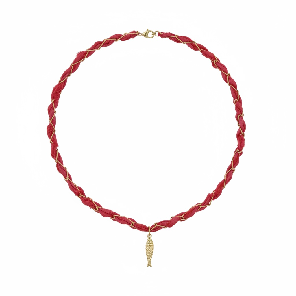 Crimson Catch Chain Necklace