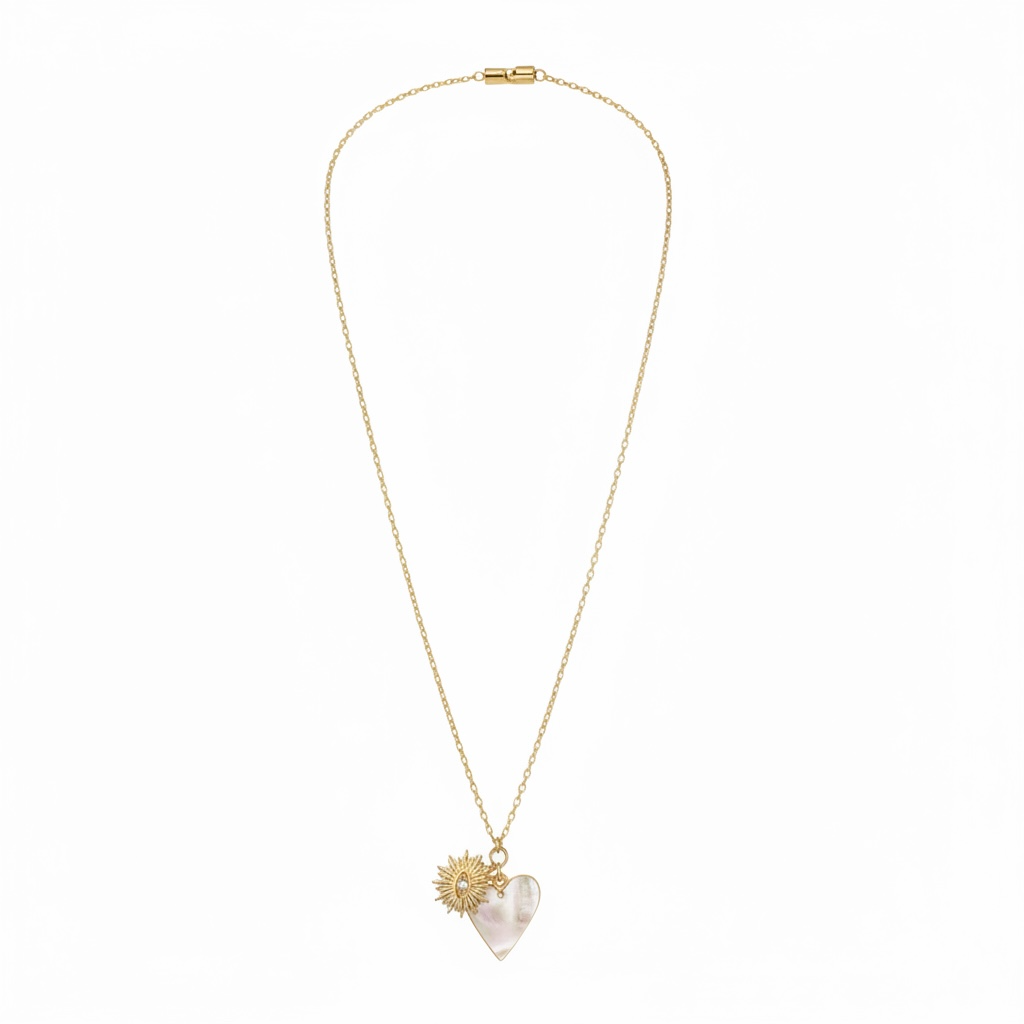 Golden Heart Charm Necklace