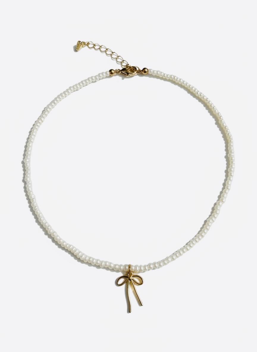 Pearl Bow Necklace