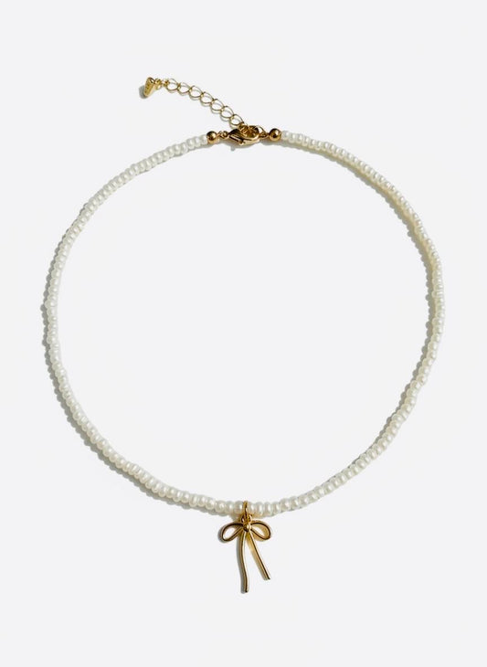 Pearl Bow Necklace