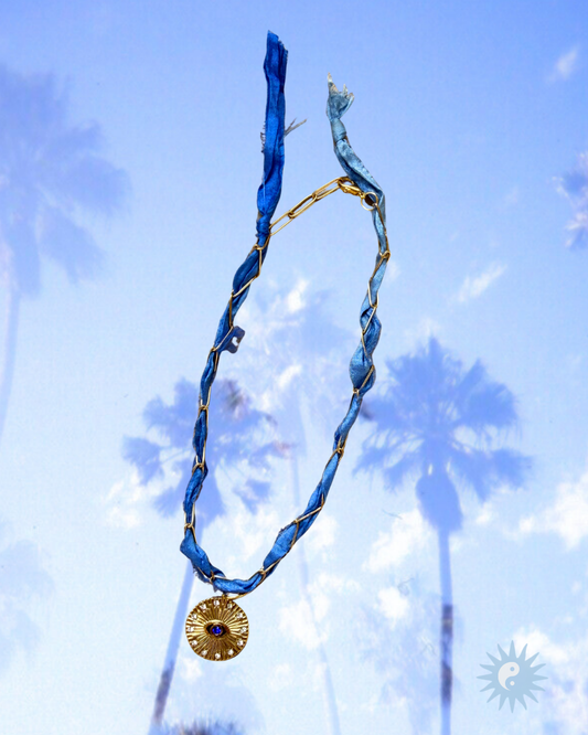 Ocean Eye Silk Necklace