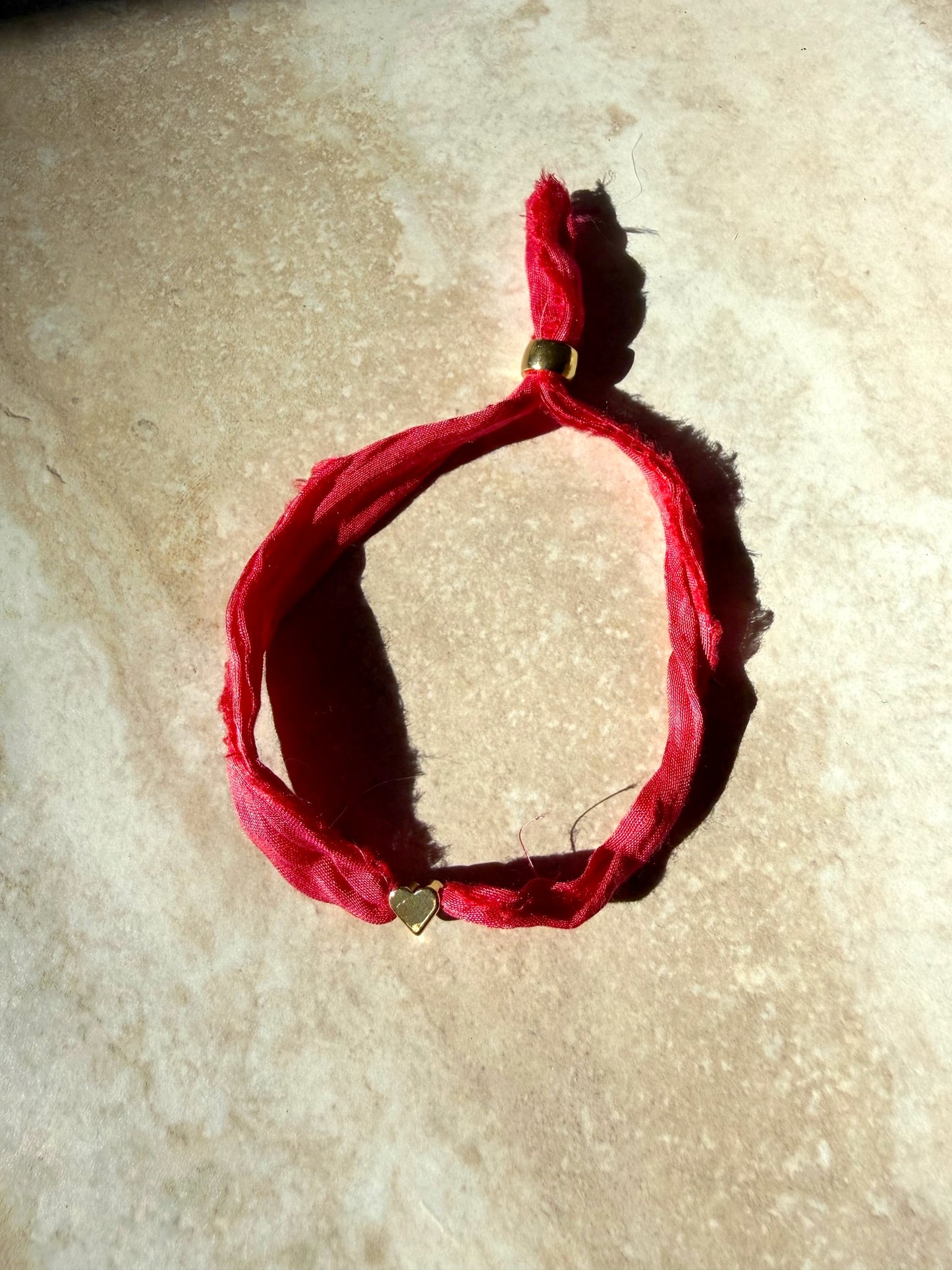 Crimson Heart Silk Kids Bracelet