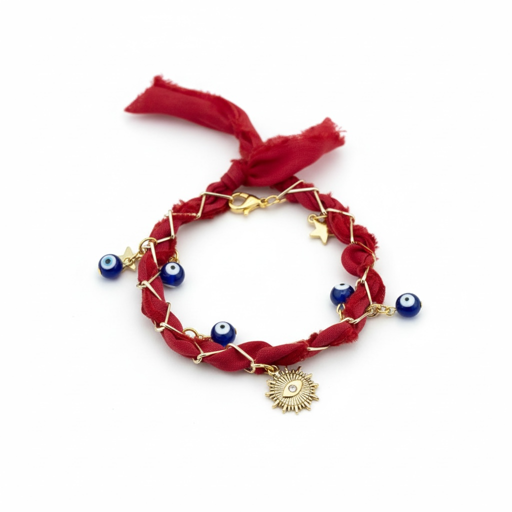 Crimson Protection Charm Bracelet