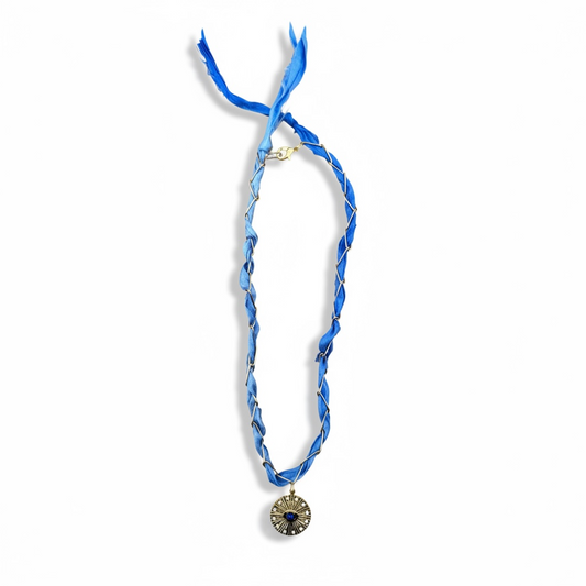 Ocean Eye Silk Necklace