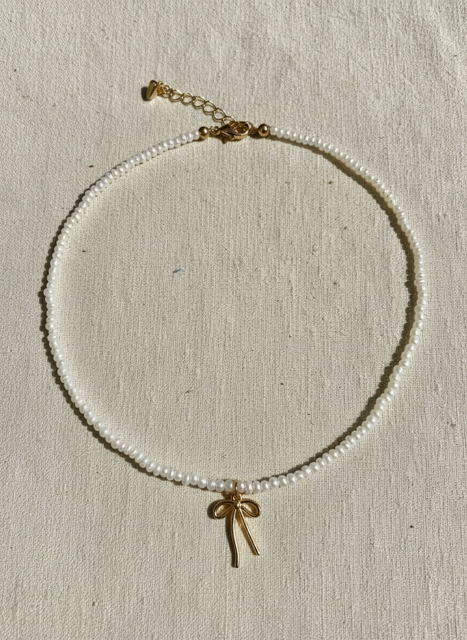Pearl Bow Necklace